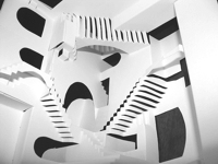 Crackpot Papercraft Paper Cut of Eschers Relativity